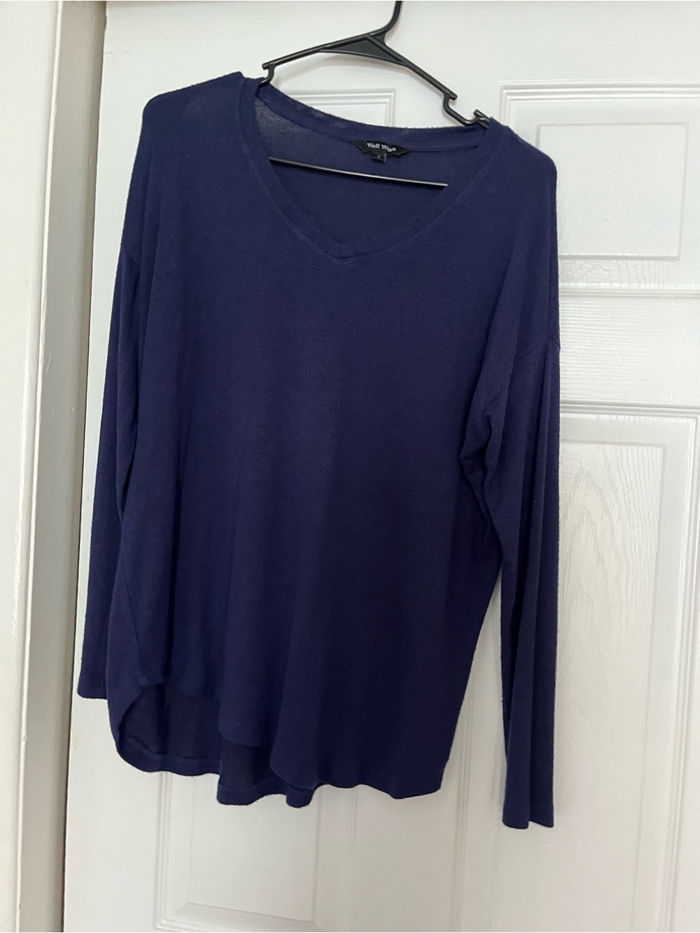 Well Worn Navy V-Neck Long Sleeve Top